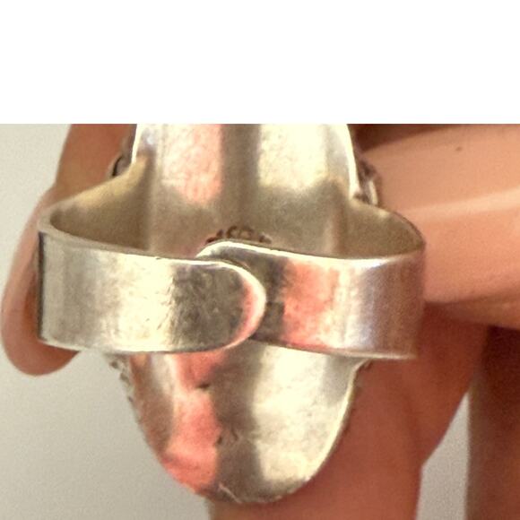 Poison Tiger Eye Ring Adjustable Size 9 Mexico Taxco Sterling Silver Heirloom - Picture 6 of 6